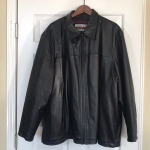 Men’s Genuine Leather Jacket with Zip Out Lining